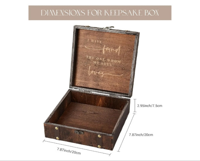 Wedding Keepsake Box with Lids Wood Memory Box Storage Box Bridal Shower Gifts Wedding Engagement Couples Gifts Mr Mrs Christmas Gifts