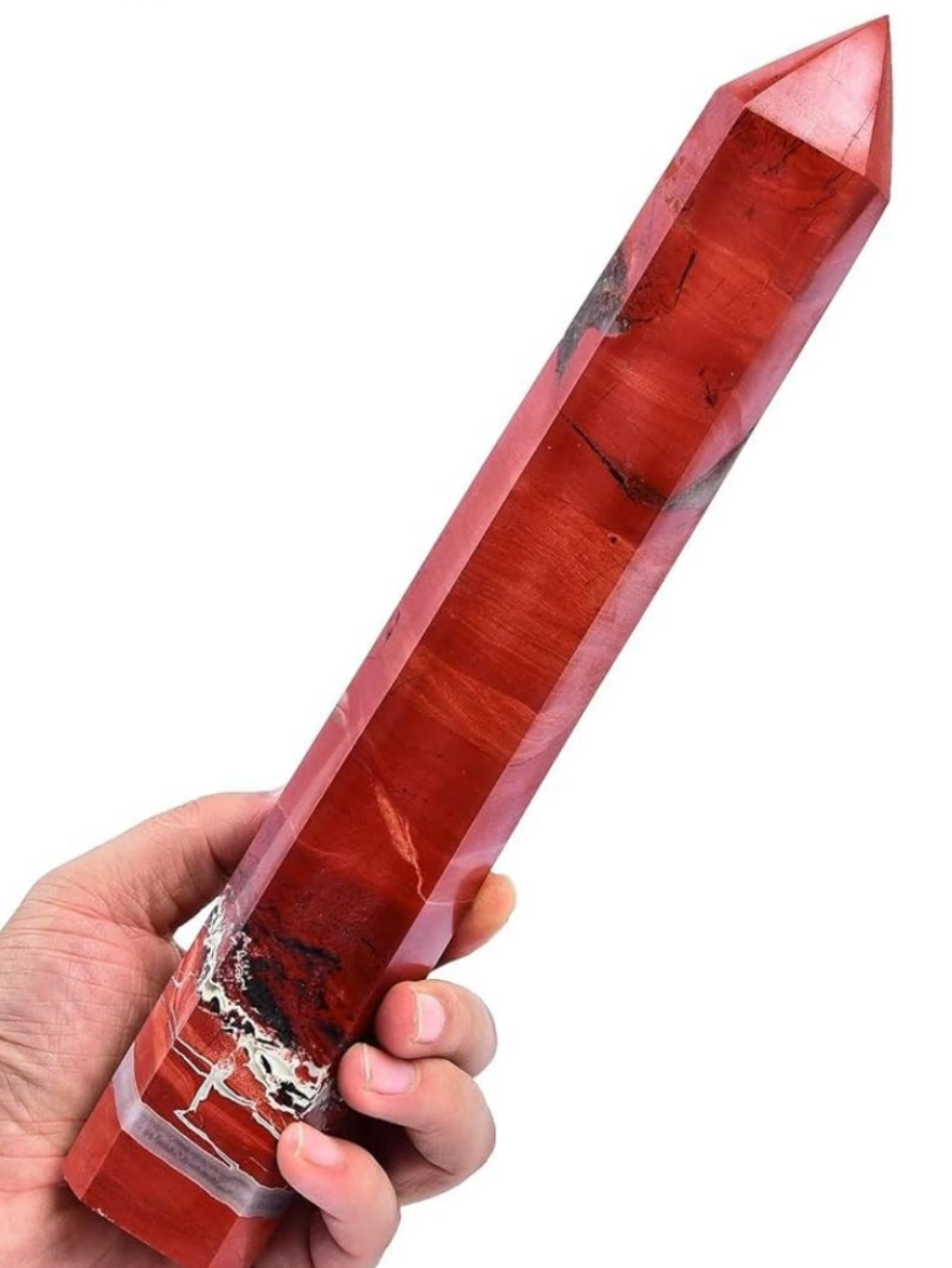 Extra Large Crystal Obelisk Tower Point Wand 6 Faceted Reiki Meditation Therapy