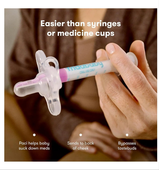 Baby Medicine Pacifier, Medi Frida Baby Medicine Syringe & Accu-Dose Pacifier, Baby Medicine Dispenser for Mess & Fuss Free Use