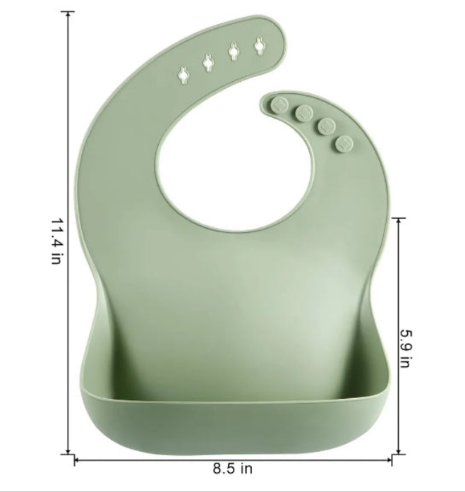 Set of 3 Silicone Baby Bibs Waterproof, Soft, Unisex, 10-72 Months