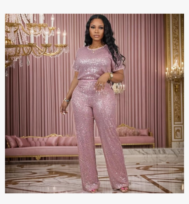 COCOMONEY Two-Piece Sequin-Embellished set