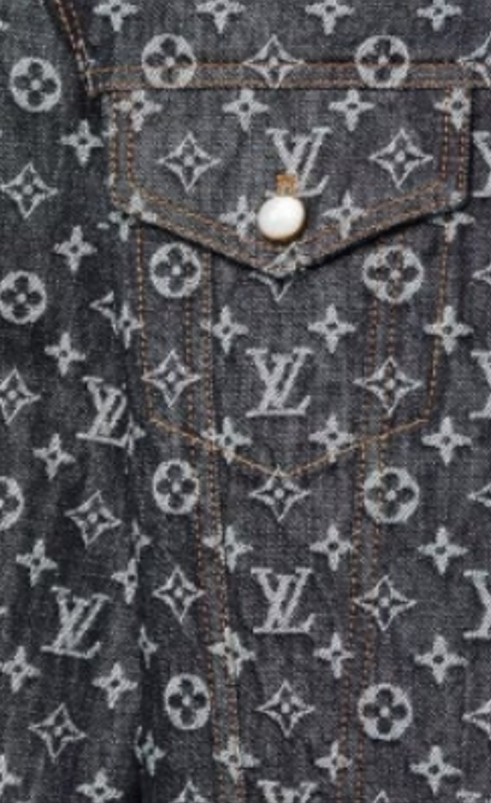Louis Vuitton Monogram Jacquard Denim and Jacket Monogram Jacquard Denim Skate Pants 2 piece outfit