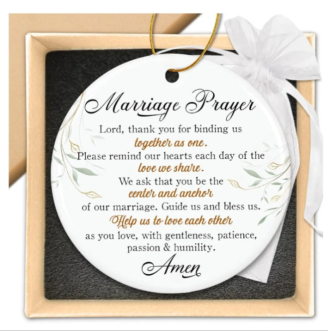 Wedding Gifts for Couples - Marriage Prayer Ornament, Religious Wedding Gifts for Married Couples, Newlyweds - Marriage Gifts for Couples, Christian Bridal Shower Gifts