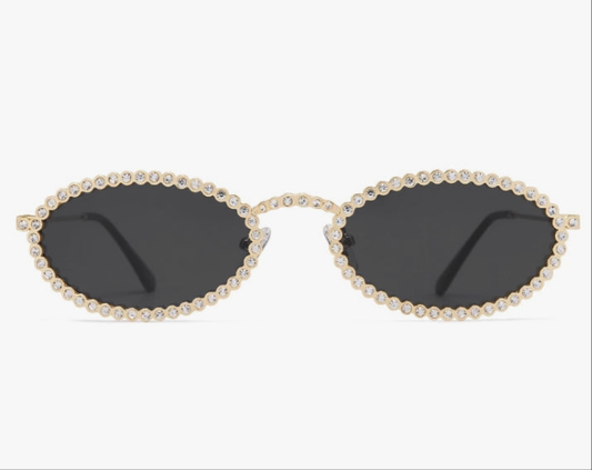 Oval Rhinestone Sunglasses for Women