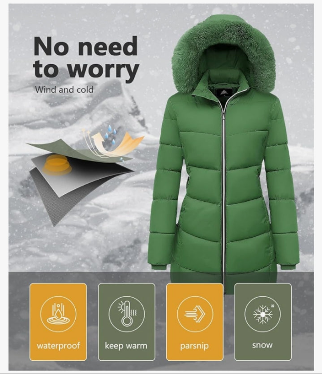 Women's Winter Windproof Warm Down Coats Waterproof Thicken Hooded fashions Puffer Jacket