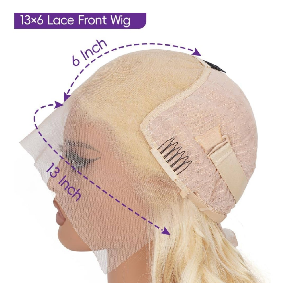 13x6 Lace Front Wig Human Hair 26 Inch Blonde Wig Human Hair 200% Density Body Wave Lace Front Wigs Pre Plucked 613 Lace Front Wig Blonde HD Lace Frontal Wig
