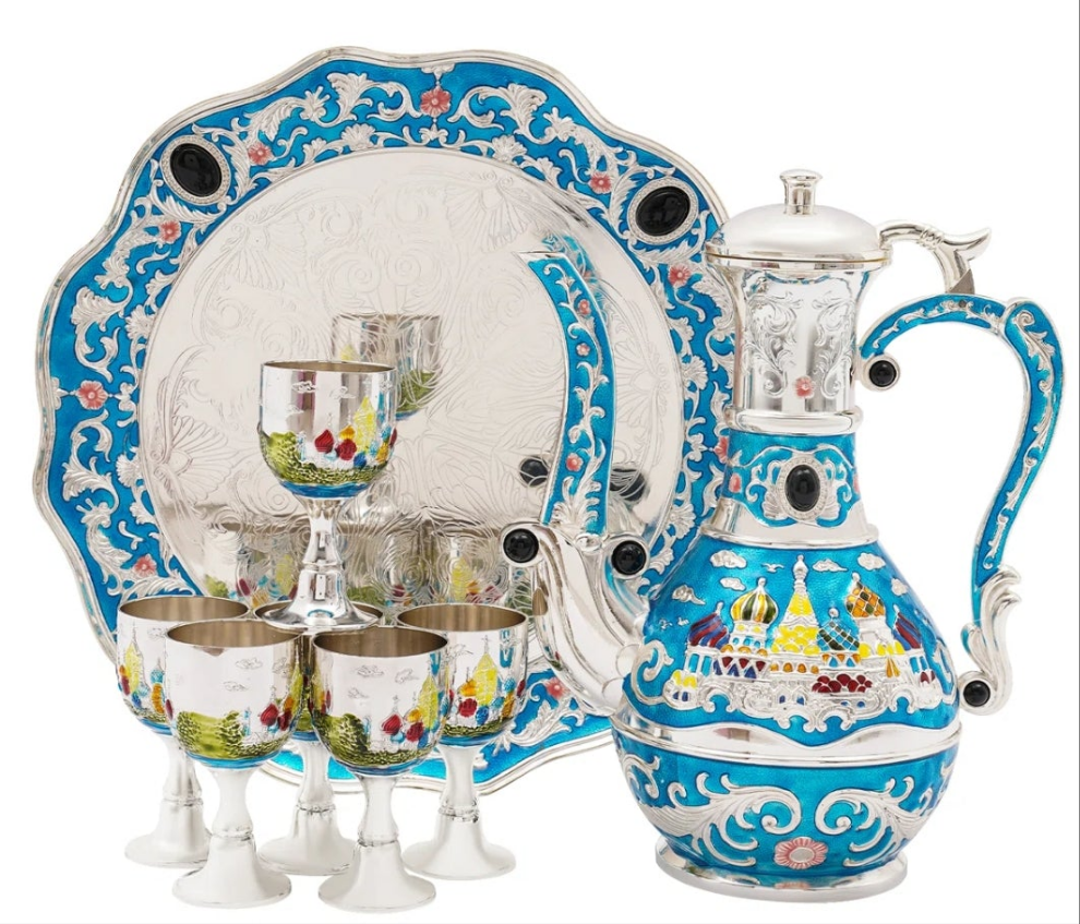 Foreign Tea Set Gecenia Castle Patterned Tea Set & Wine Set cute π