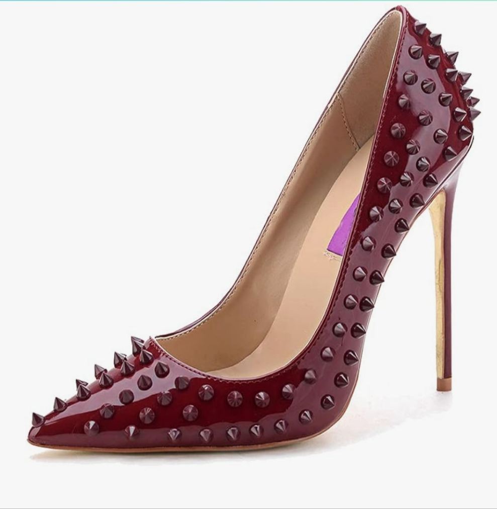 Sexy Heels Pumps Studded Rivett Party Prom Event Birthday Wedding Shoes