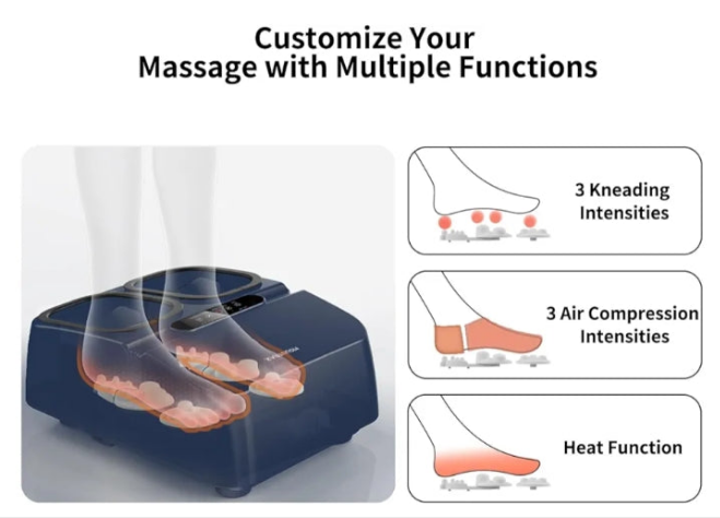Foot Massager Machine with Heat, Gifts for Women Men, Shiatsu Foot Massager with Remote Control, Deep Kneading and Soothing Heat, Fits Feet Up to Men Size 12