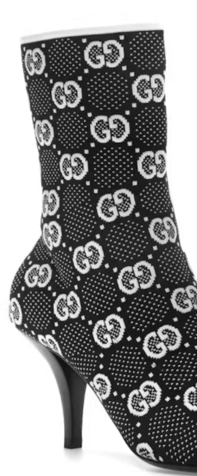 Gucci GG 75mm Ankle Boots Black/White fabric