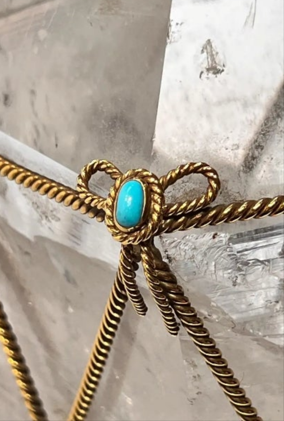 David Webb Rock Crystal and Turquoise Desk Object