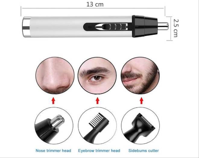 Nose Hair Trimmer for Women Men,2024 Rechargeable 2 in 1 Eyebrow & Facial Hair Trimmer, Professional Painless Ear Hair Trimmer with Powerful Motor and Dual-Edge Blades Easy Cleansing