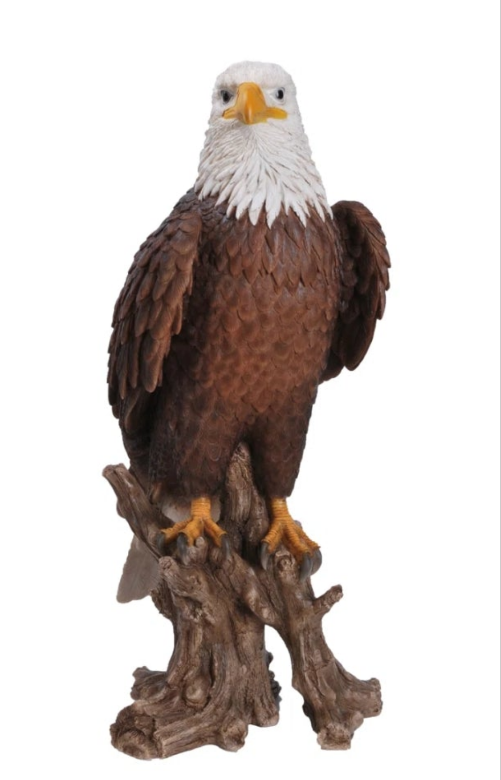 Bald Eagle on Stump Statue Outdoor Garden Porch Walkway