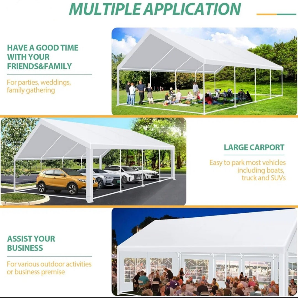 20'x30' Heavy-Duty Party Tent - Waterproof with Removable Walls & Sandbags for Weddings, Events parties Birthdays