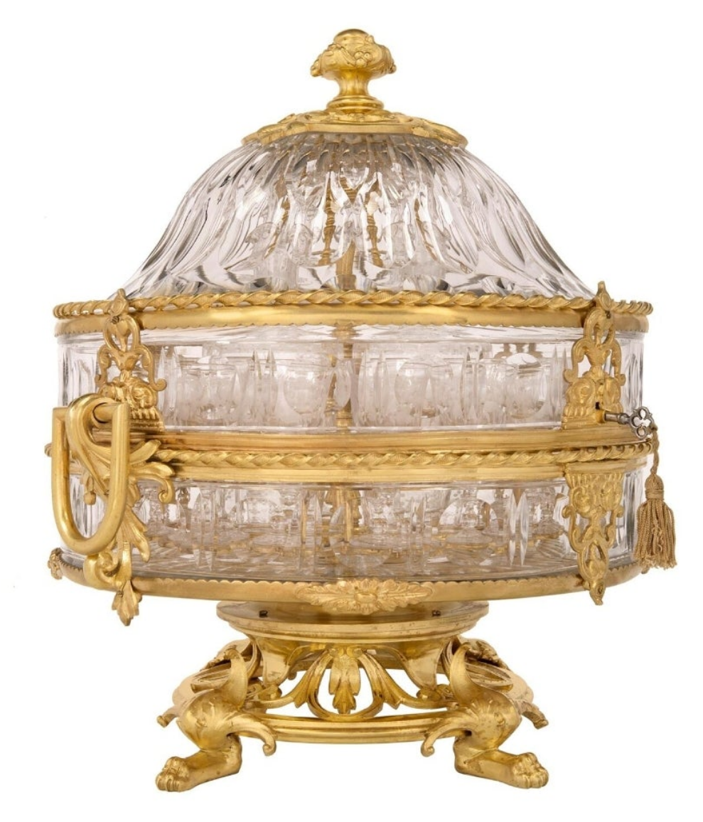 A French 19th century Belle Époque period Baccarat crystal Cave à Liqueur with glasses and decanters