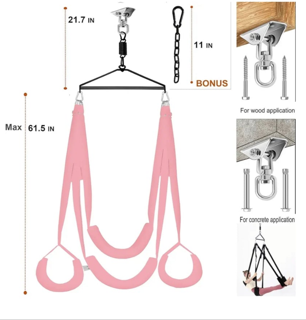 Adult Sex Swing and 360 Degree Spinning Indoor Swivel Ceiling Set with Premium Paint Stand and Widened Thick Comfortable Swing for Couples (Ultimate Enhanced)