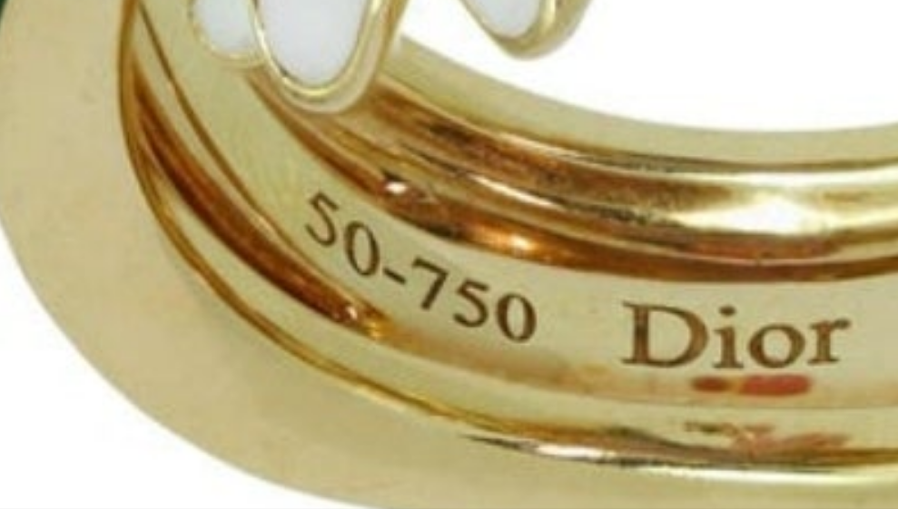 CHRISTIAN DIOR Diorette Amethyst Diamond Gemstone Yellow Gold Large Ring 19k White Gold