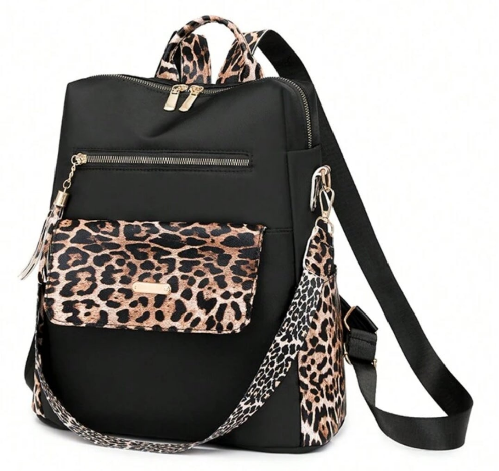 COCOMONEY Book Bag Leopard girl
