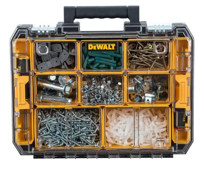 DEWALT TSTAK Tool Organizer, Small Parts Tool Box with Removable Compartments