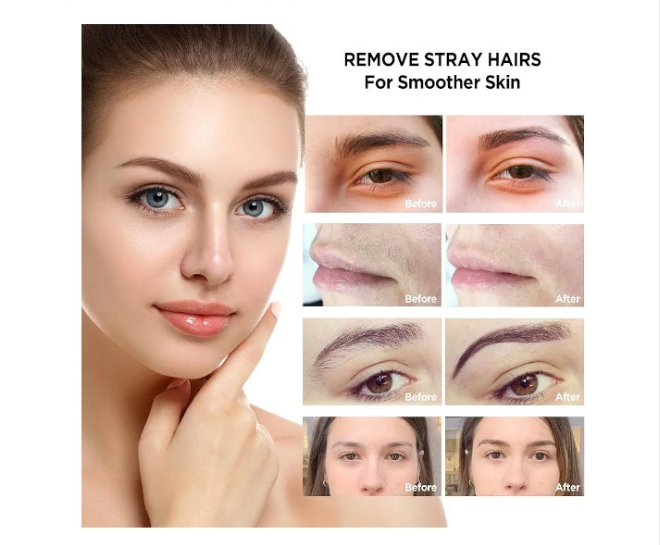 with Light Eyebrow Trimmer for Women: Portable Rechargeable 2 in 1 Eyebrow Trimmer for Women for Face Eyebrows Peach Fuzz Lips