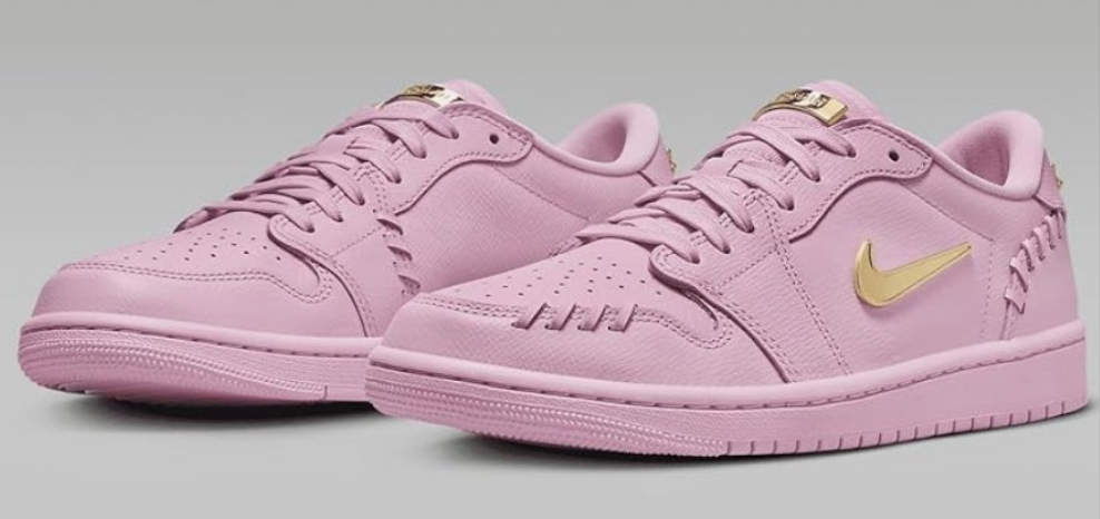 Air Jordan 1 Low Method of Make Women's Shoes (FN5032-600, Perfect Pink/Metallic Gold)