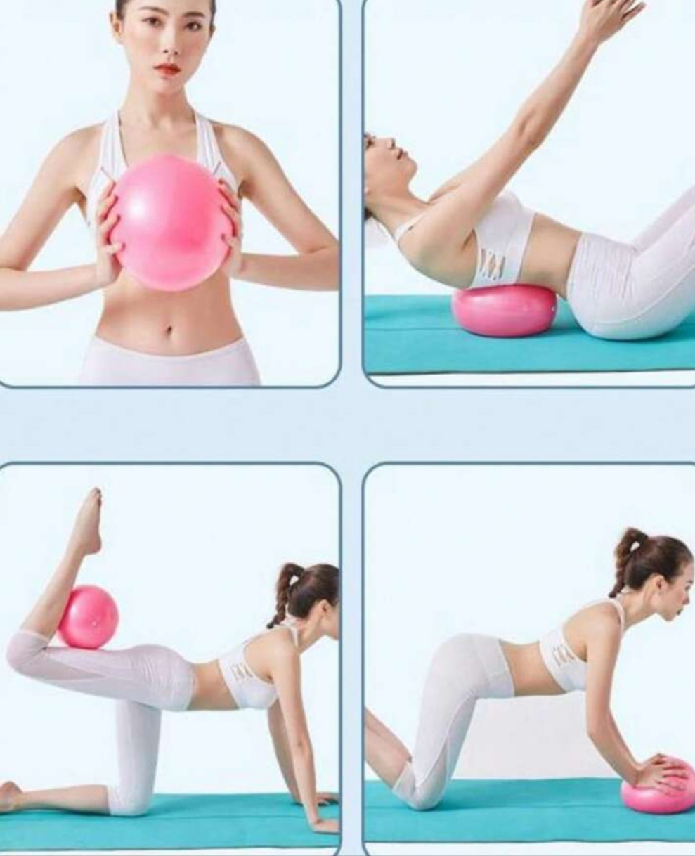 1pc 25cm Anti-Burst Yoga Ball, Thick Matte Finish Exercise Ball For Pilates, Gym Workout material pvc