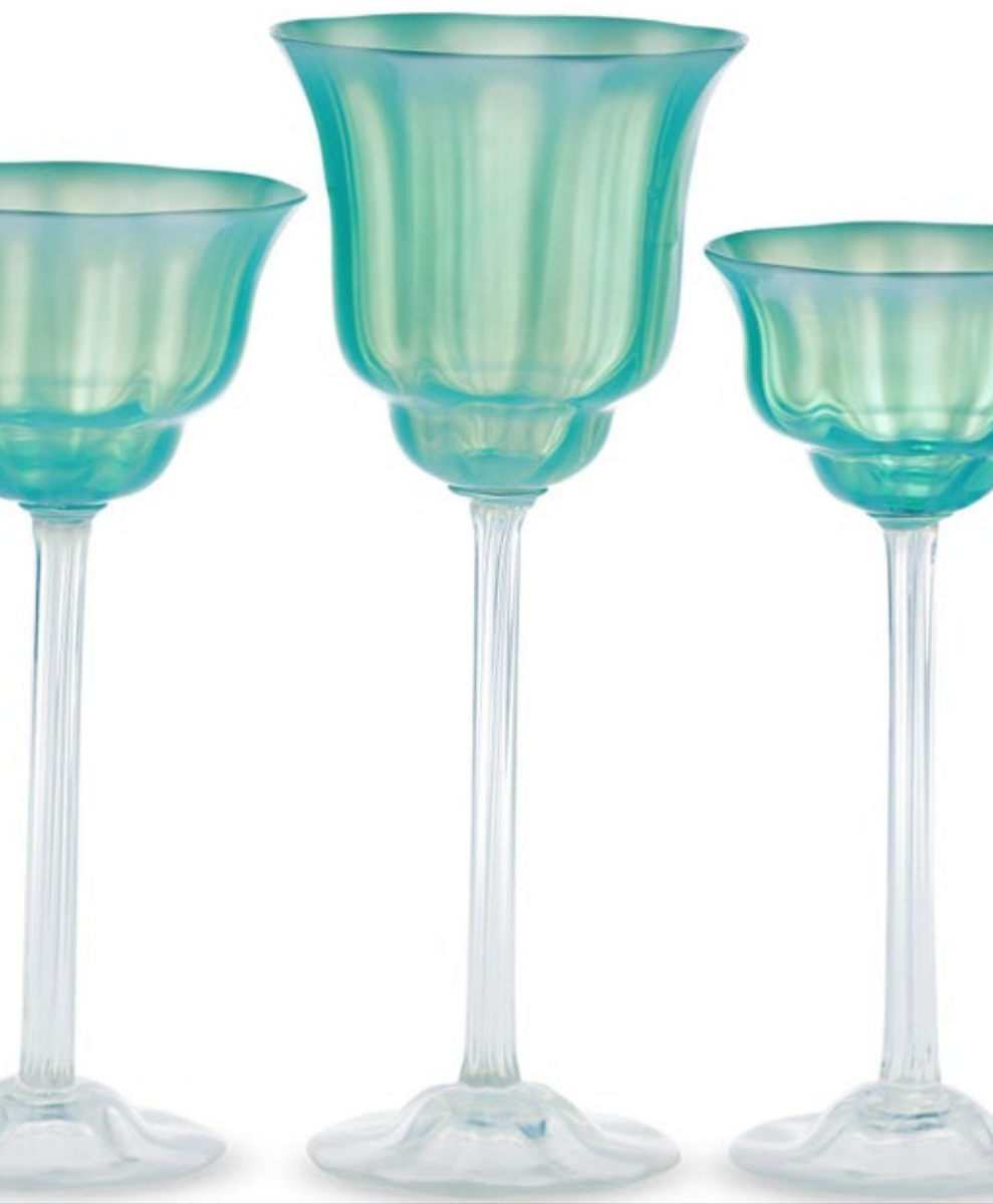 Louis Comfort Tiffany Pastel Favrile Glass Dinnerware 60 pieces