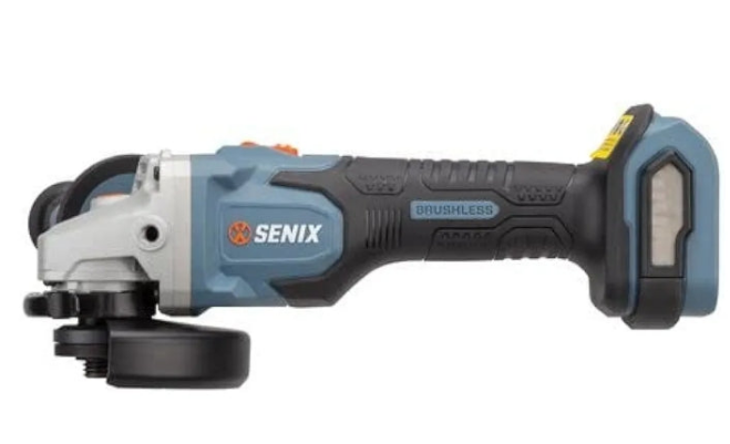 SENIX PAX2125-M2-0 X2 20 Volt Max* 5-Inch Brushless Angle Grinder Tool, 8500 RPM Max, 3-Position Auxiliary Handle, Spring-Loaded Safety Slide Switch, Tool Only, Battery Not Included