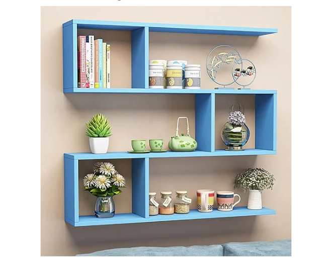 Wooden Floating Shelves for Wall - Modern Wall Mounted Shelves for Living Room, Study Room, Office - Wood Display Shelf Decor - Floating Shelfs