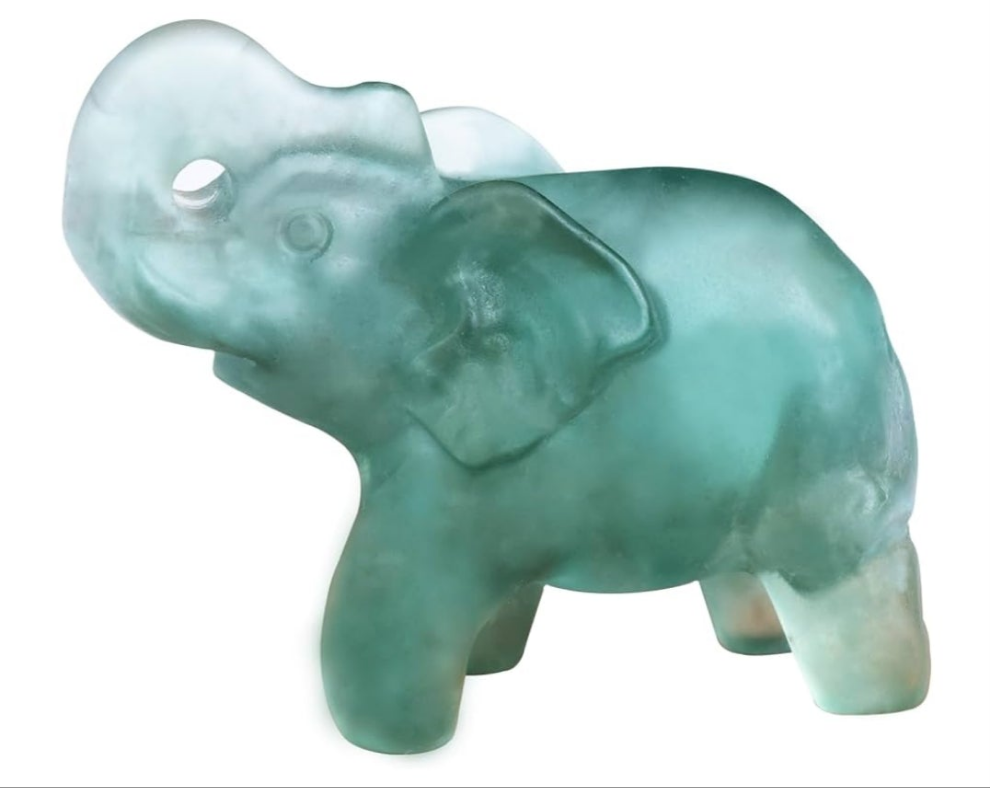1.8 Inch White Jade Elephant Crystal Decor, Healing Crystal Cute Figurines,White Elephant Gemstones Decorations Statue, Lucky Reiki Stones in Home and Office Meditation Gift for Women and Men