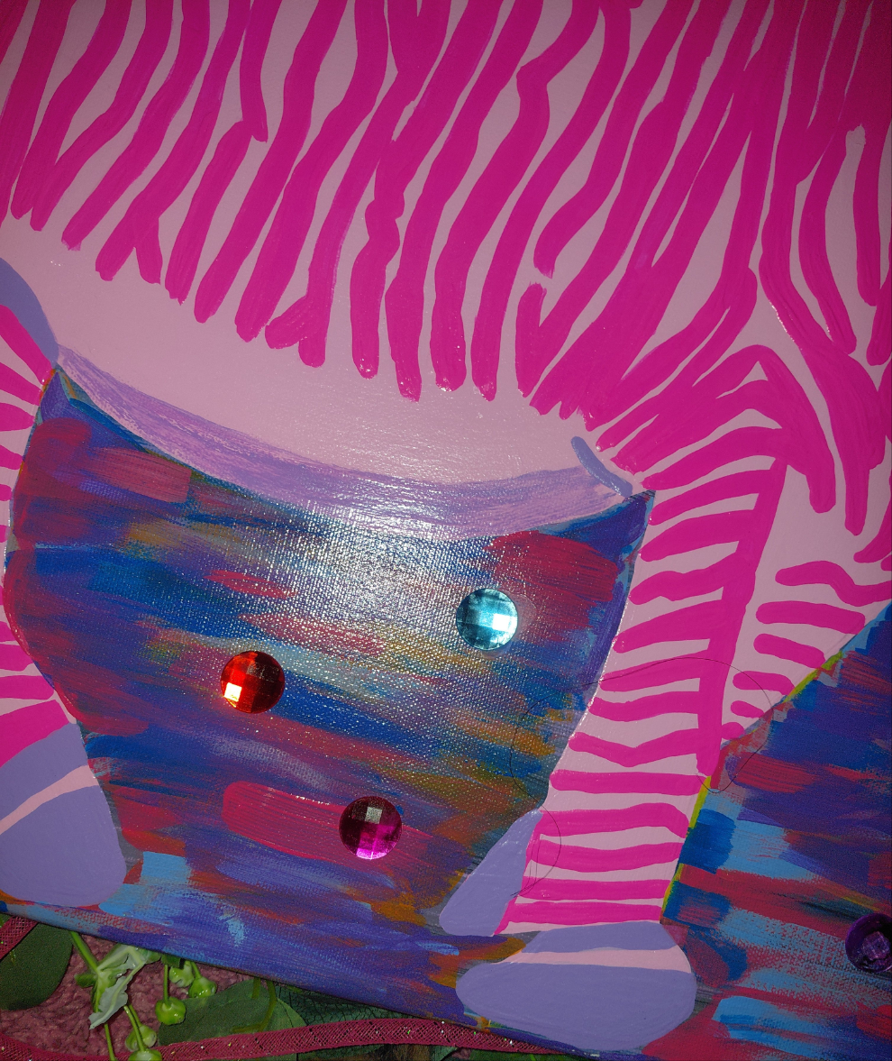 Cocomoney At Pink Zebra 1 of 1 custom piece acrylic on canvas
