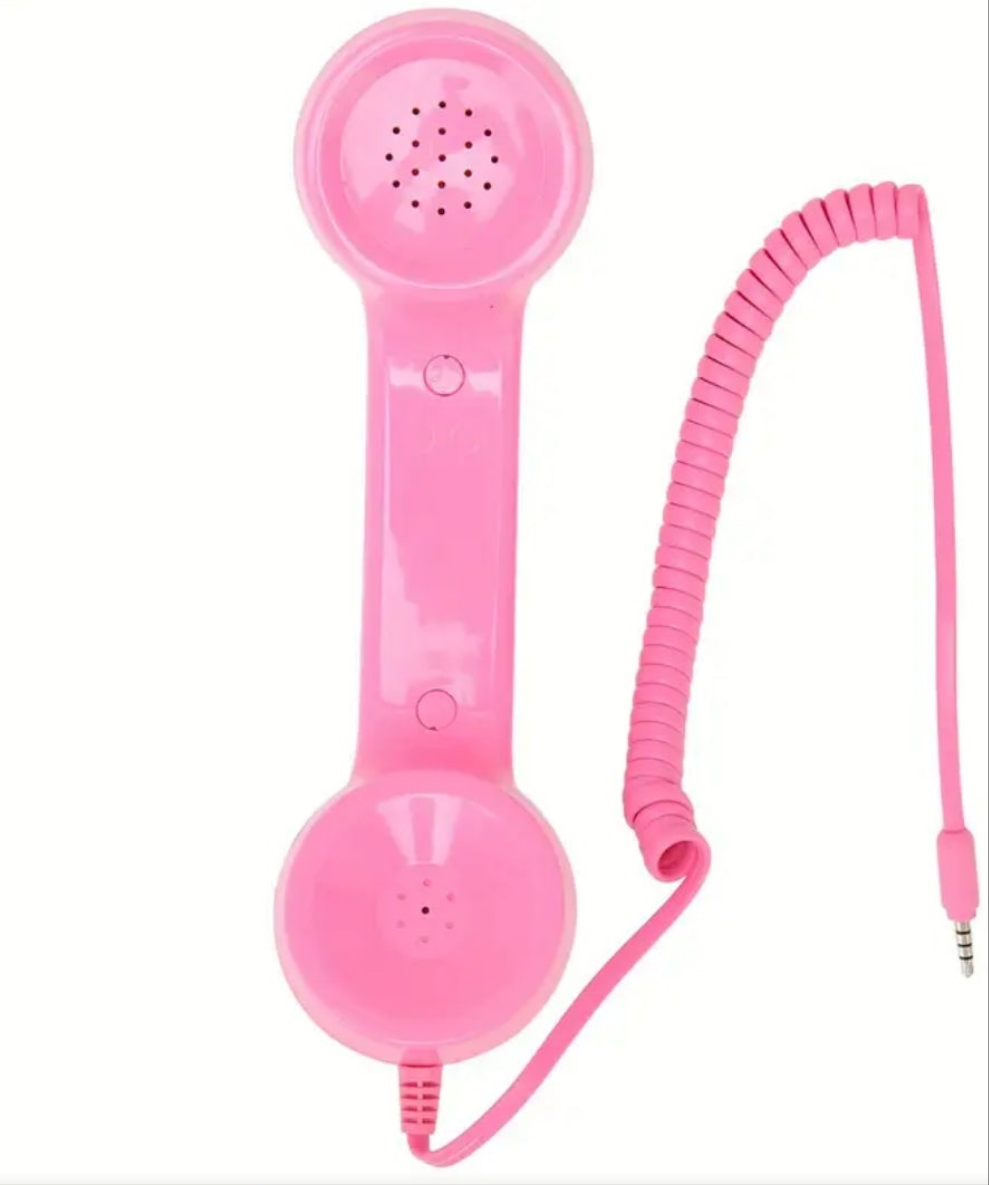 Vintage-Style 3.5mm Handheld Phone Receiver - Anti-Radiation, Noise Reduction, USB Powered - Perfect for Sports Fans & Gifts