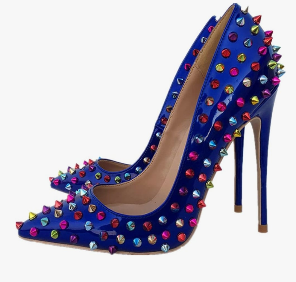 Sexy Heels Pumps Studded Rivett Party Prom Event Birthday Wedding Shoes
