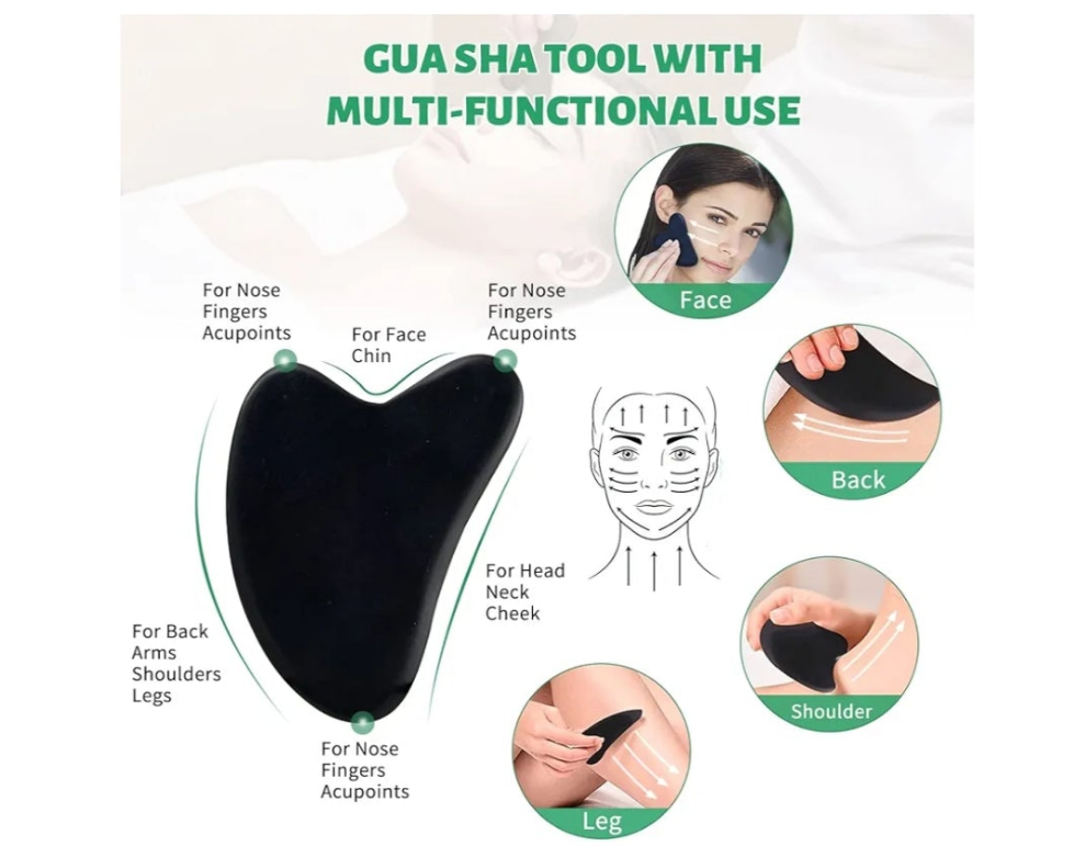 Hot Stones for Massage-6 Large Essential Basalt Massage Stones Set (3.15in) with 1 Gua Sha Facial Tools, Massage Tools for Professional or Home SPA, Relaxing, Healing, Pain Relief