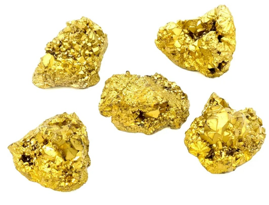 5 Pcs 28-38mm Natural Pyrite Stone Raw Pyrite Crystal Fools Gold for Cabbing Tumbling Reiki Healing (Gold)