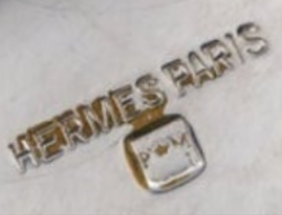 Hermes Paris 1960 Vintage Modernist Desk Box Round Covered Dish In silver