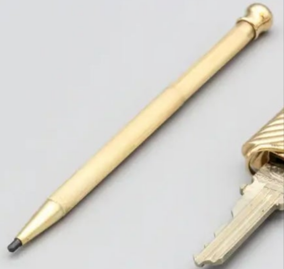 14k Gold Verdura Gold Utility Knife and Key with Clock and Hidden Pencil and mystery key exciting