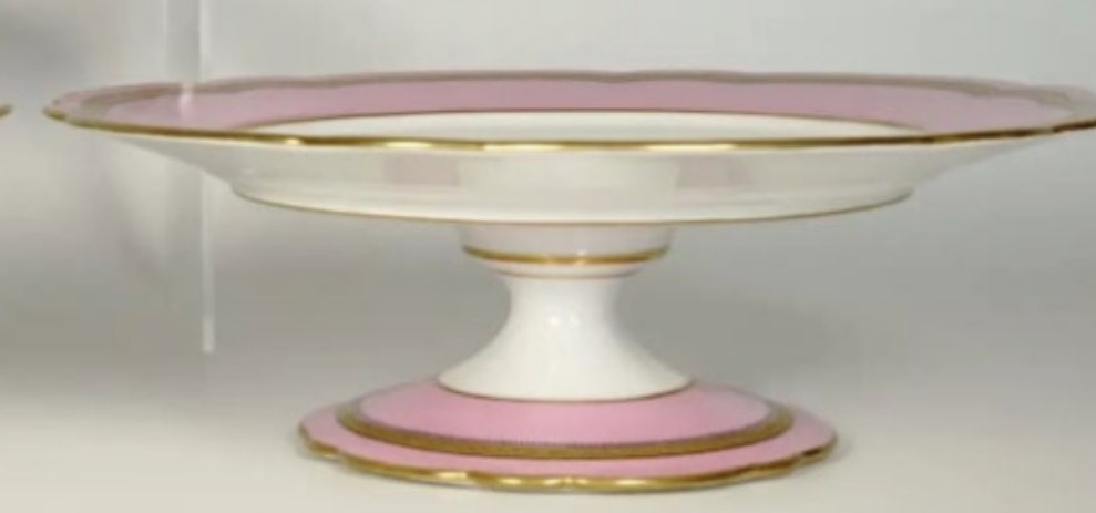 Antique French Old Paris Porcelain Pompadour Pink 15pc Dessert Service Hand Painted Gold Monogram