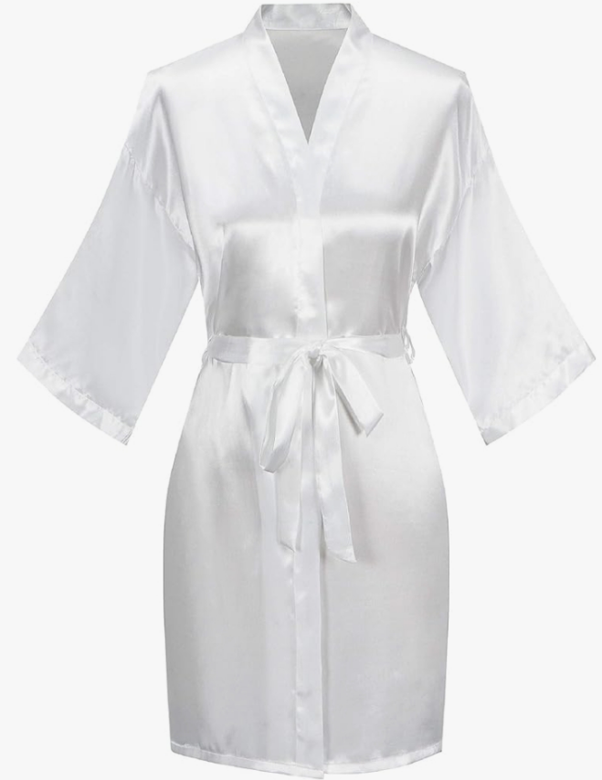 Bride robe Satin Kimono Robes with Rhinestones Bride Bridesmaid Short Getting Ready Wedding Dressing Gown