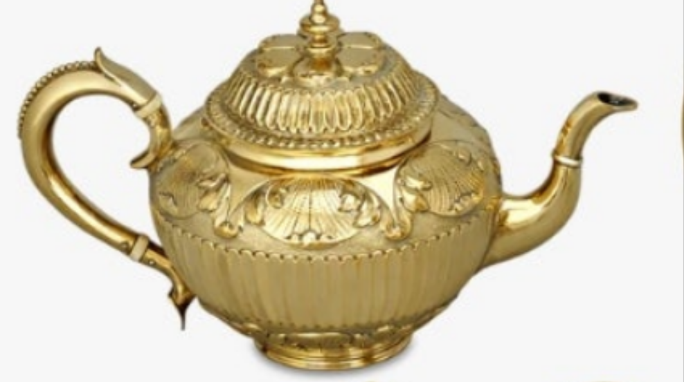 Victorian Silver Gilt Tea Set by Edward Barnard & Sons