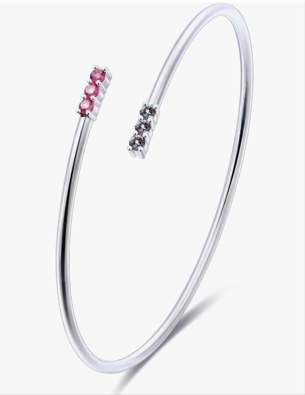 14K Yellow/White Gold Plated Silver Bracelet With Moissanite/Lab Grown Diamond/Lab Grown Pink Sapphire & Alexandrite, Bracelet For Women, Gift For Her Comes With Gift Box