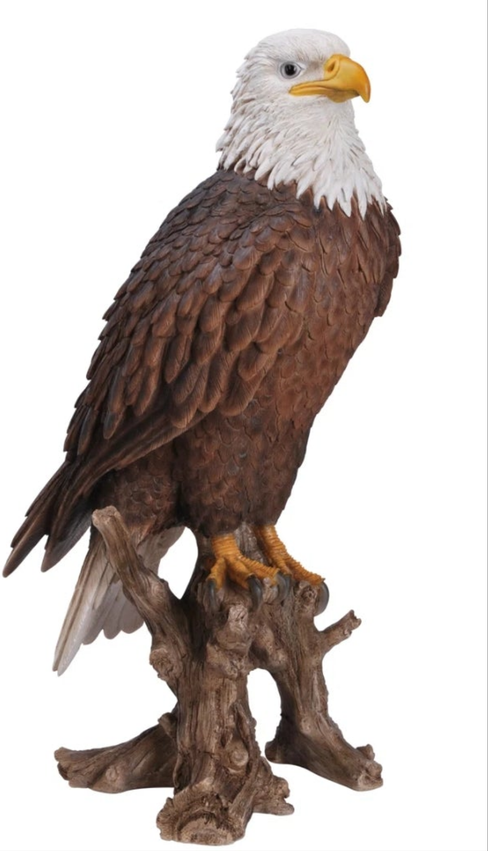 Bald Eagle on Stump Statue Outdoor Garden Porch Walkway