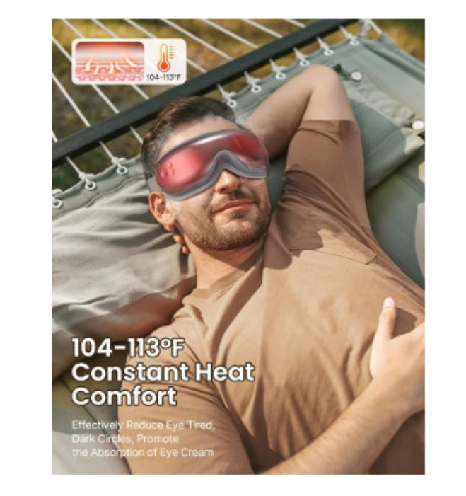 Eye Massager Eyeris 1, FSA HSA Eligible Sleep Eye Mask with Heat Bluetooth Music, Face Massager, Eye Care Birthday Gifts, Relax Eye Reduce Eye Strain