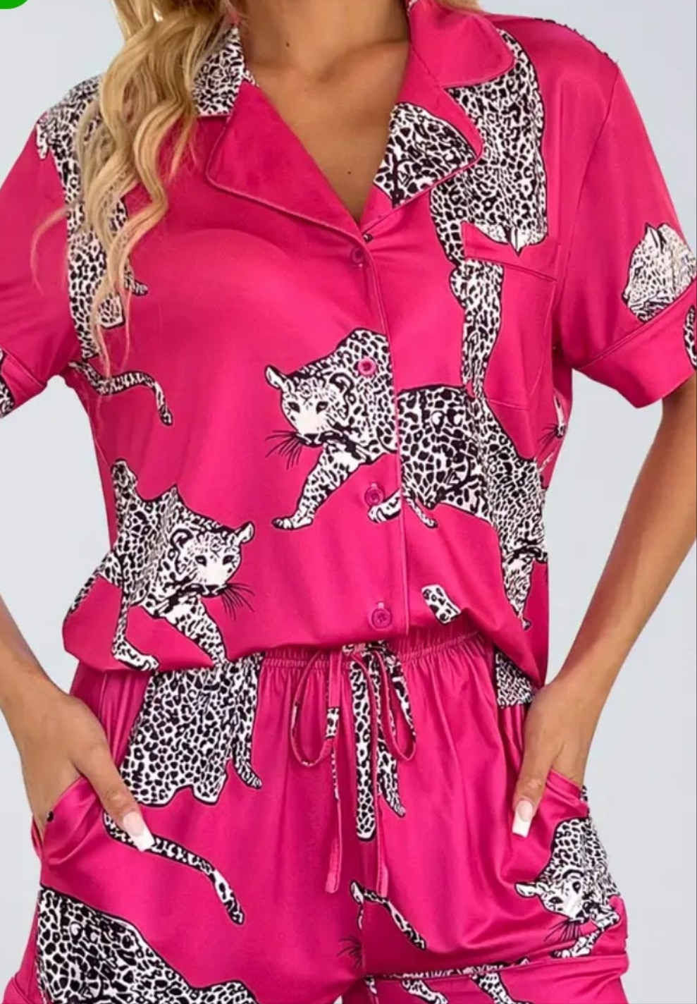 2 piece pajama set Leopard Print fashion print