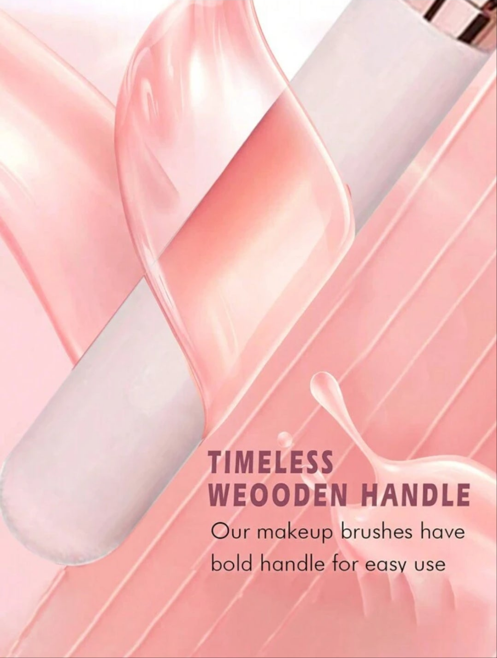 Flat Top Foundation Brush, For Mixing Liquid, Creams And Perfect Powder Cosmetics - Buffing, Concealer - Portable wood