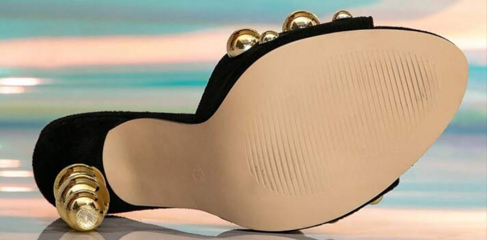 Black Slip-On Sandals, Stylish With Studs, Simple & Elegant Black Sandals, Suitable For Professional, Party, Holiday, Work Women Shoes