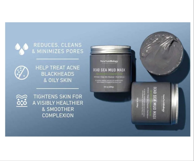 1 pack Dead Sea Mud Mask for Face and Body Infused - Spa Quality Pore Reducer for Acne, Blackheads and Oily Skin - Tightens Skin for A Healthier Complexion - 8.8 oz
