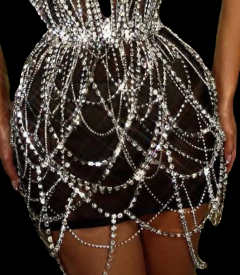 Sheer Mesh Studded Mini Dress COCOMONEY
