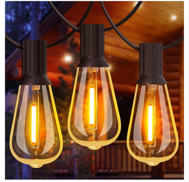 120FT Vintage Edison Bulb LED String Lights - Waterproof, Shatterproof Patio Lights for Backyards, Patios, Bistros - Dimmable, Connectable