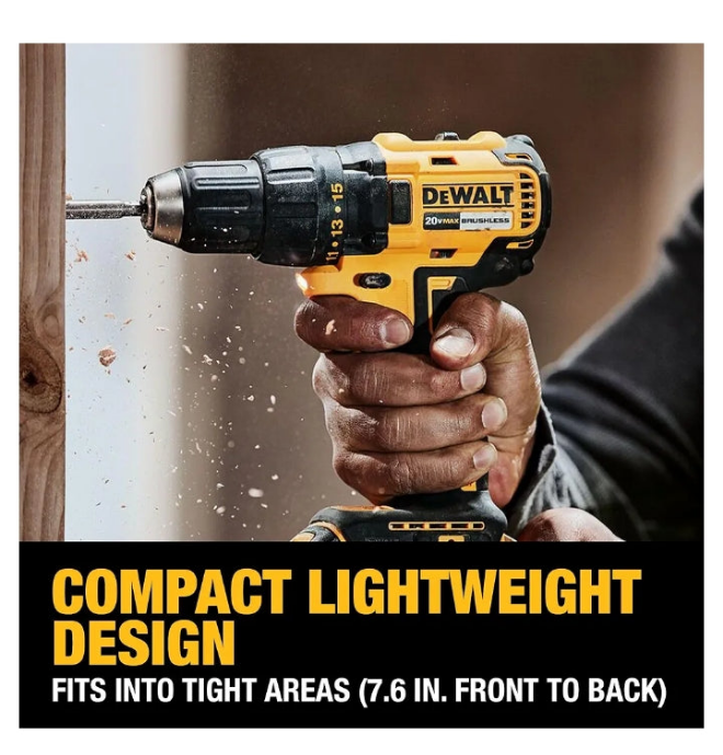 DEWALT 20V MAX Cordless Drill Driver, 1/2 Inch, 2 Speed, XR 2.0 Ah Battery and Charger Included